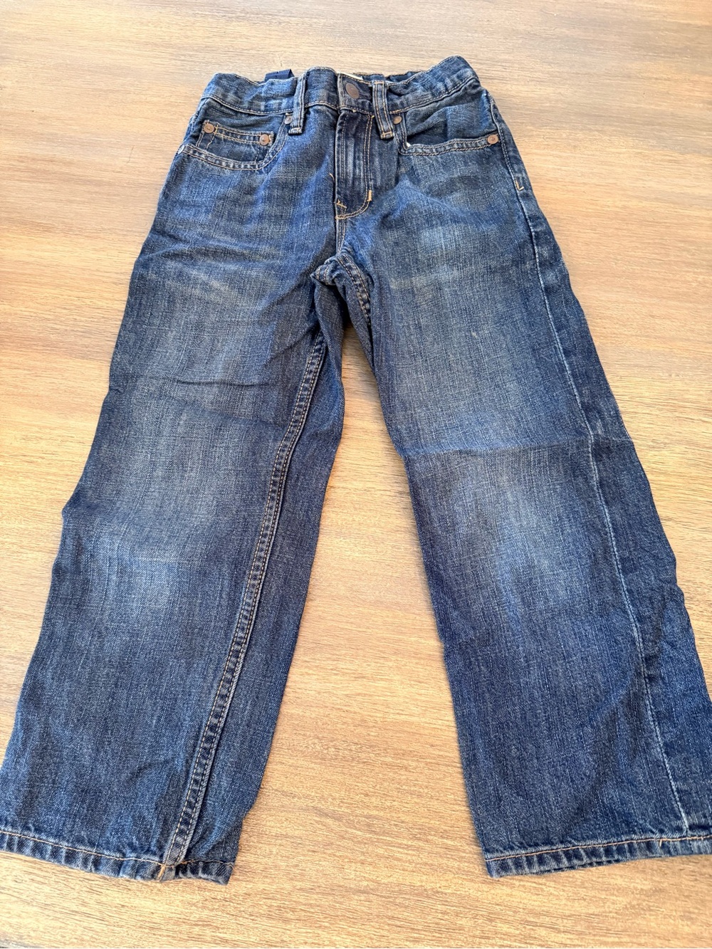 Gap Kids Boys Size 5 Loose Fit Dark Wash Jeans Adjustable Waist